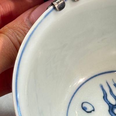 A Chinese blue and white silver-mounted 'Monkeys and Deer' bowl — foto 13