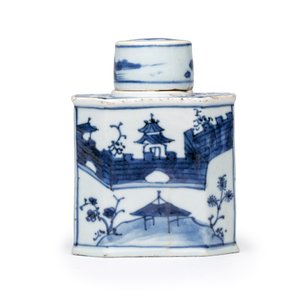 A Chinese blue and white tea caddy and cover — foto 1