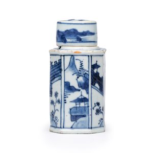 A Chinese blue and white tea caddy and cover — foto 4