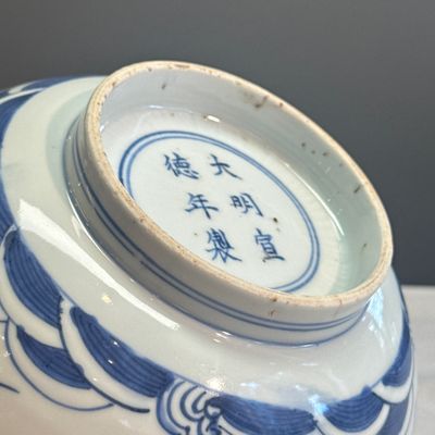 A Chinese blue, white and iron-red 'Fish among Aquatic Plants' bowl — 照片 17