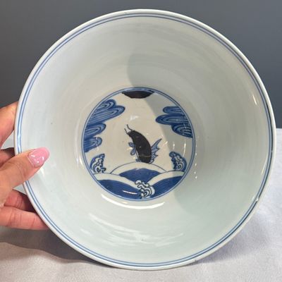 A Chinese blue, white and iron-red 'Fish among Aquatic Plants' bowl — 照片 5