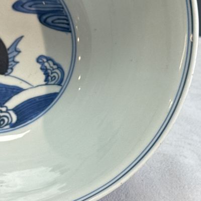 A Chinese blue, white and iron-red 'Fish among Aquatic Plants' bowl — 照片 9
