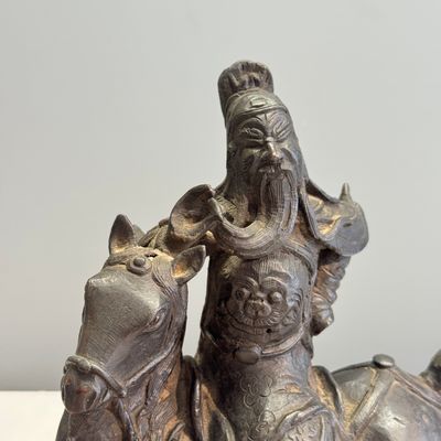 A Chinese bronze model of Guandi on horseback — photo 5