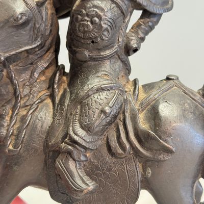 A Chinese bronze model of Guandi on horseback — photo 6