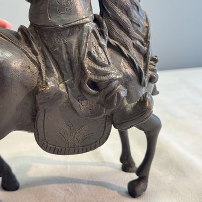 A Chinese bronze model of Guandi on horseback — photo 9