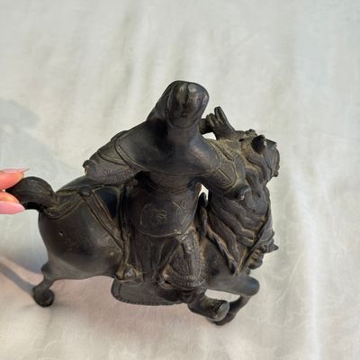 A Chinese bronze model of Guandi on horseback — photo 11