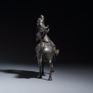 A Chinese bronze model of Guandi on horseback — photo 3