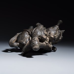 A Chinese bronze model of Guandi on horseback — photo 8