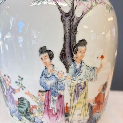 A Chinese famille rose 'Elegant ladies with playing boys' vase — photo 4