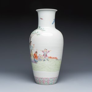 A Chinese famille rose 'Elegant ladies with playing boys' vase — photo 2
