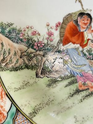 A Chinese famille rose 'Liuhai and the Three-Legged Toad' dish — photo 7