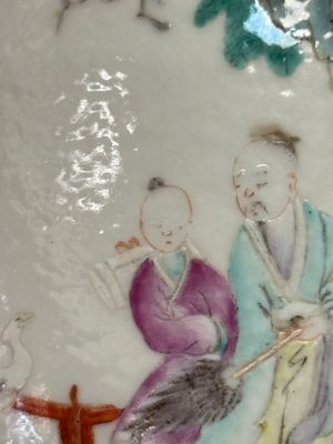 A Chinese famille rose 'Wang Xizhi 王羲之' vase — foto 7