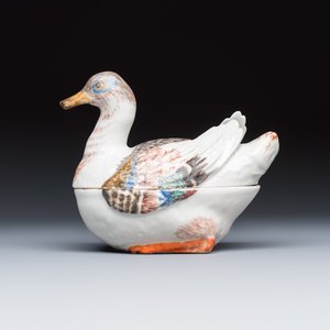 A Chinese famille rose duck-shaped tureen and cover — photo 3