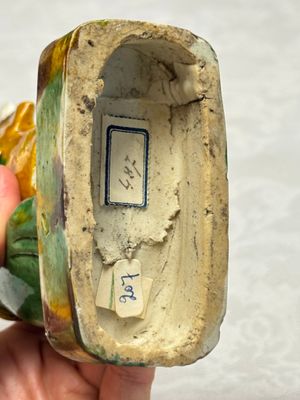A Chinese famille verte sancai biscuit group of a man embracing a lady — photo 10