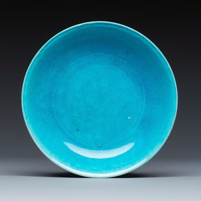 A Chinese turquoise-glazed plate, Kangxi