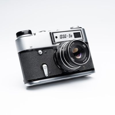 A FED-5B camera with an Industar-61 55mm F2.8 lens