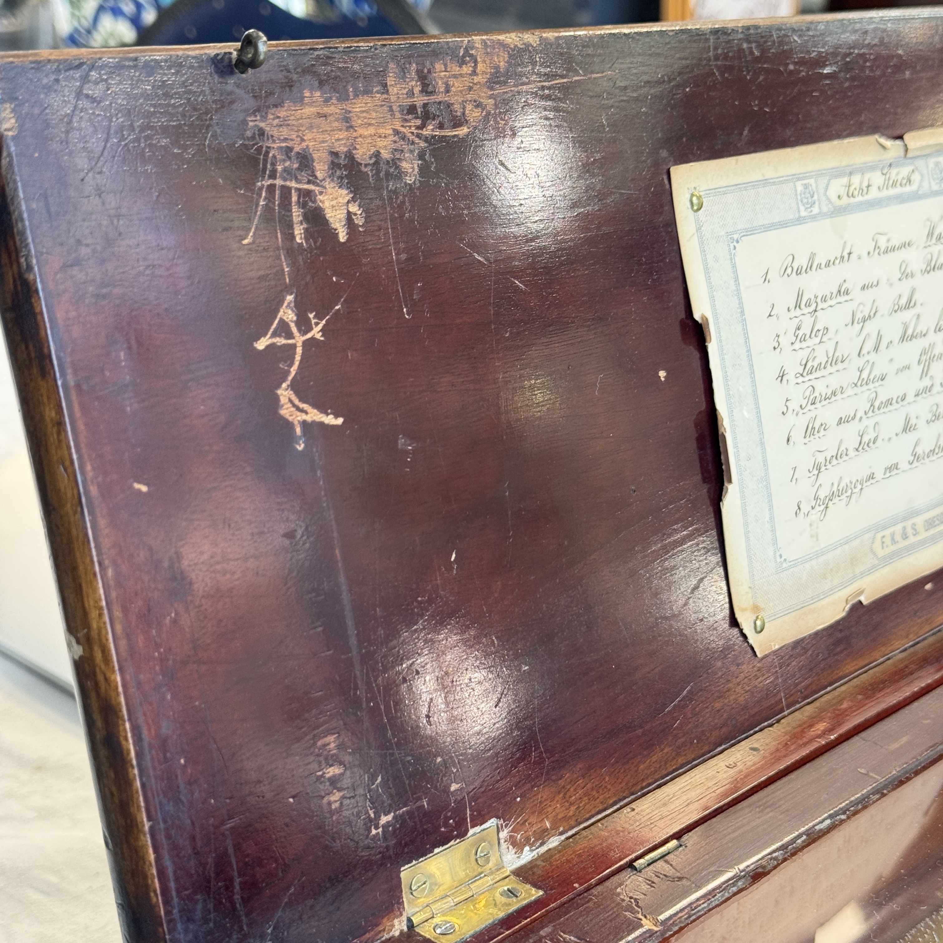 A German cylinder roll music box with 8 tunes — photo 4