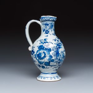 A blue and white Dutch Delft 'Pastoral Landscape' ewer — photo 5
