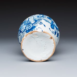 A blue and white Dutch Delft 'Pastoral Landscape' ewer — photo 8