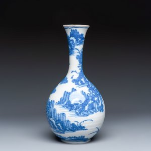 A blue and white Dutch Delft chinoiserie bottle vase — 照片 3