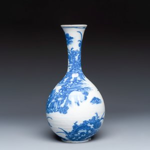 A blue and white Dutch Delft chinoiserie bottle vase — 照片 4