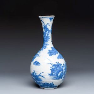 A blue and white Dutch Delft chinoiserie bottle vase — 照片 5