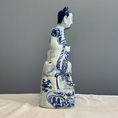 A fine Chinese blue and white figure of the immortal Zhongli Quan — 照片 11