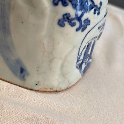 A fine Chinese blue and white figure of the immortal Zhongli Quan — 照片 15
