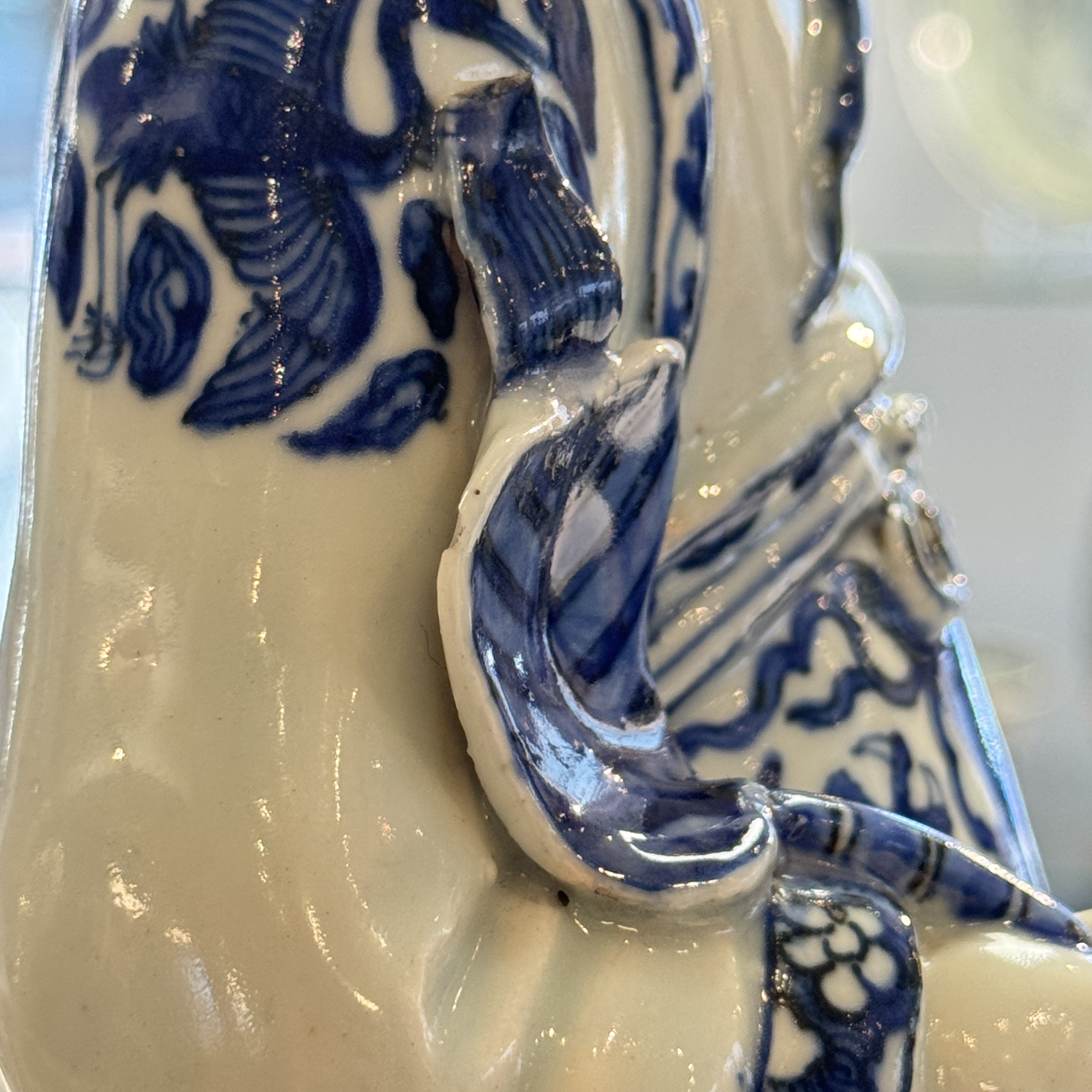 A fine Chinese blue and white figure of the immortal Zhongli Quan — 照片 28