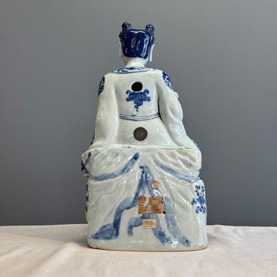 A fine Chinese blue and white figure of the immortal Zhongli Quan — 照片 9