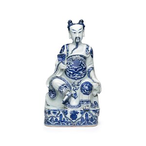 A fine Chinese blue and white figure of the immortal Zhongli Quan — 照片 2