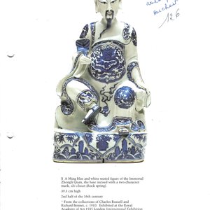 A fine Chinese blue and white figure of the immortal Zhongli Quan — 照片 22