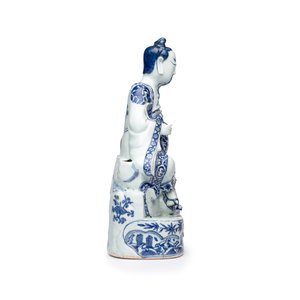 A fine Chinese blue and white figure of the immortal Zhongli Quan — 照片 5