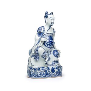 A fine Chinese blue and white figure of the immortal Zhongli Quan — 照片 6
