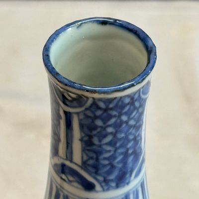 A fine Chinese blue and white pear-shaped 'Phoenix' vase — 照片 9
