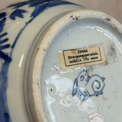 A fine Chinese blue and white pear-shaped 'Phoenix' vase — 照片 12