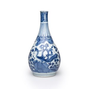 A fine Chinese blue and white pear-shaped 'Phoenix' vase — 照片 2