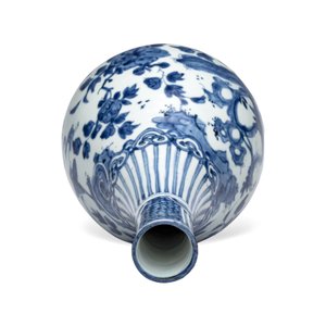 A fine Chinese blue and white pear-shaped 'Phoenix' vase — 照片 6