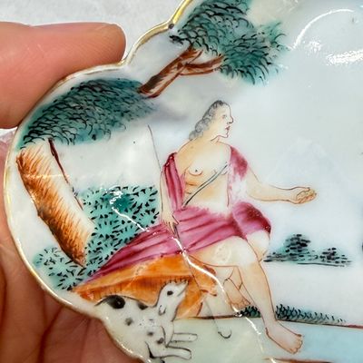 A fine Chinese export porcelain 'Judgement of Paris' spoon tray — 照片 2
