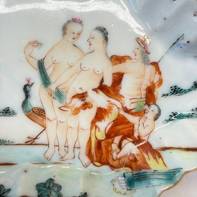A fine Chinese export porcelain 'Judgement of Paris' spoon tray — 照片 5