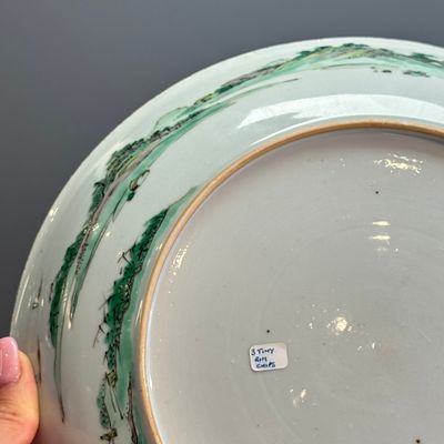 A fine and rare Chinese famille verte 'Kingfisher' dish — photo 12