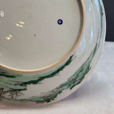 A fine and rare Chinese famille verte 'Kingfisher' dish — photo 14