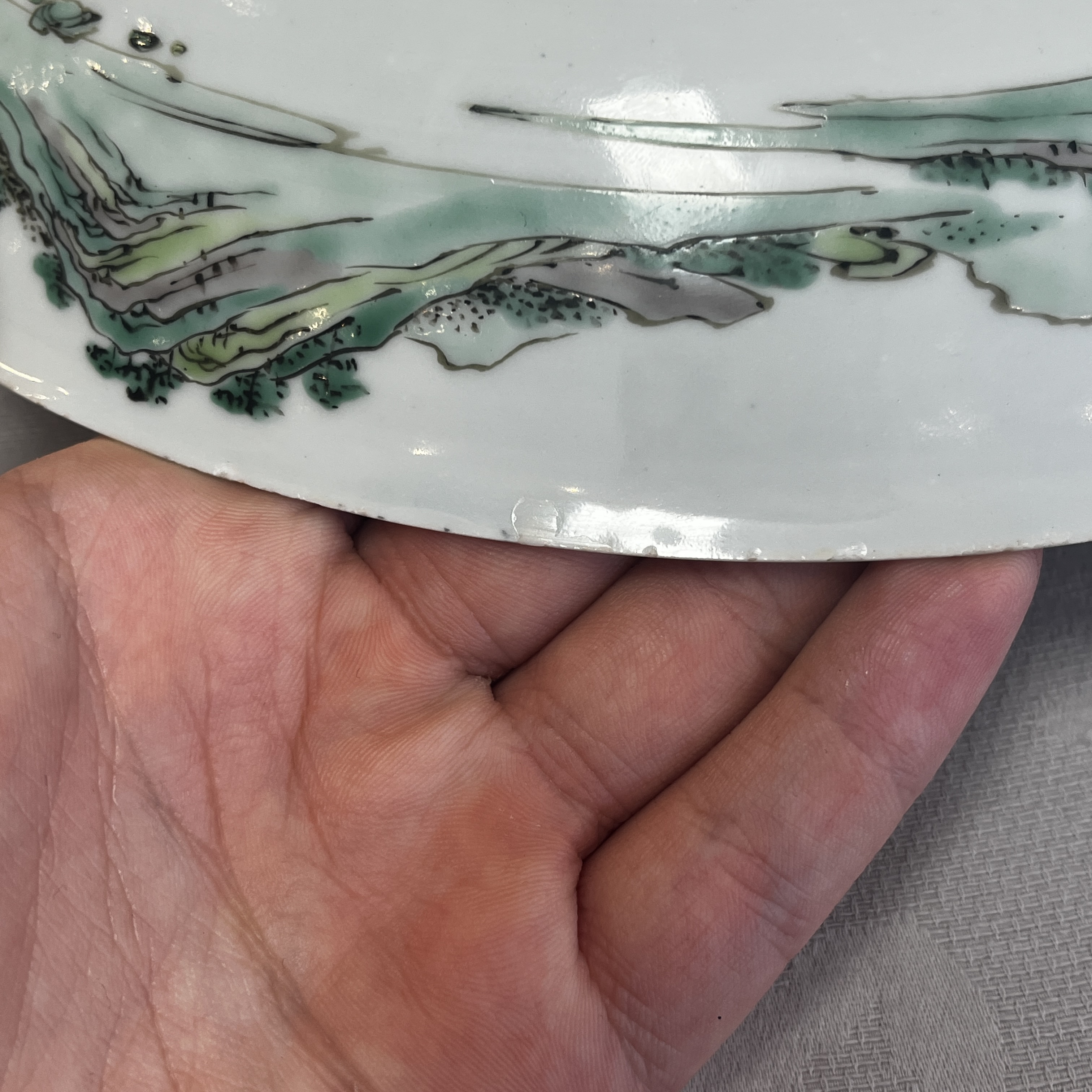 A fine and rare Chinese famille verte 'Kingfisher' dish — photo 17