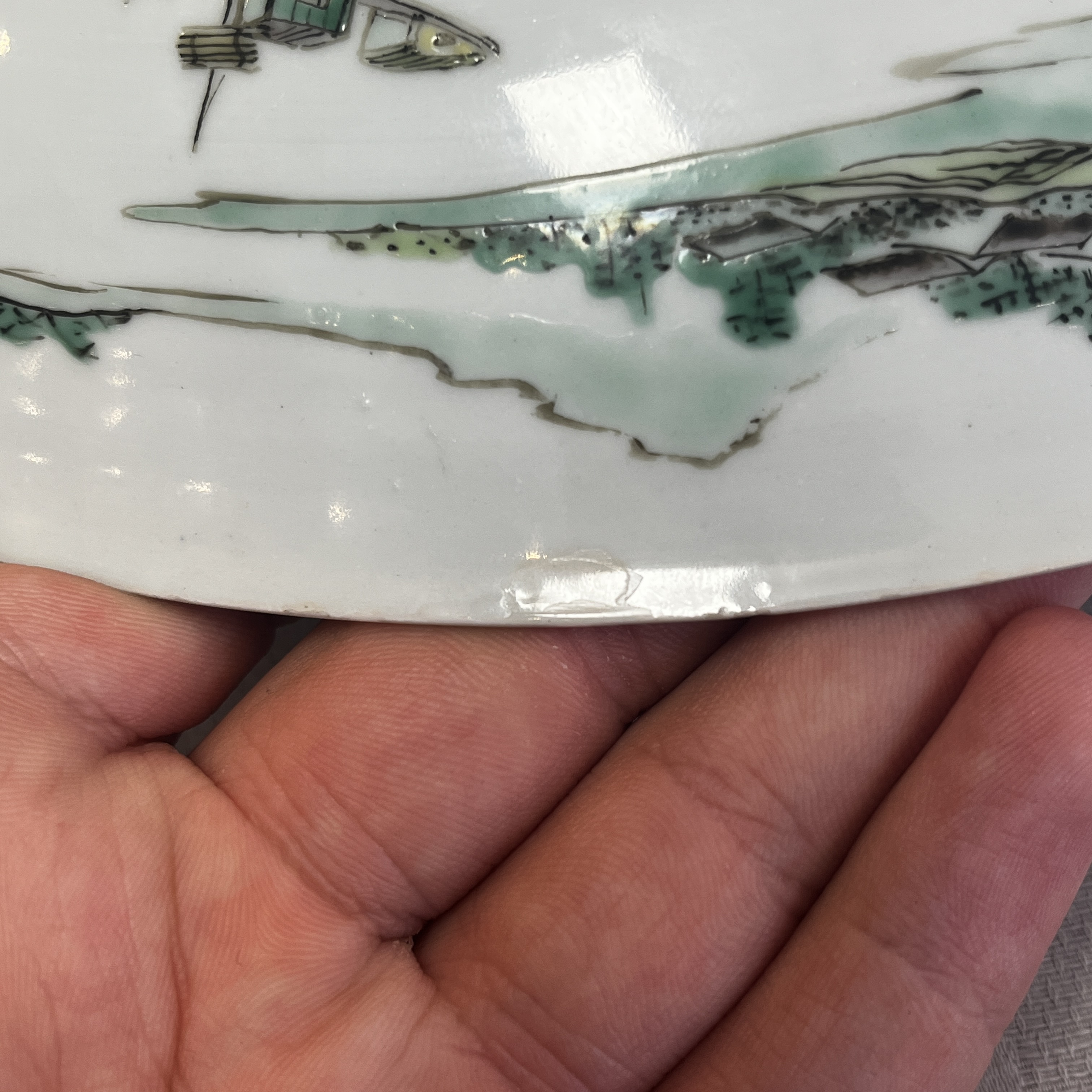 A fine and rare Chinese famille verte 'Kingfisher' dish — photo 18