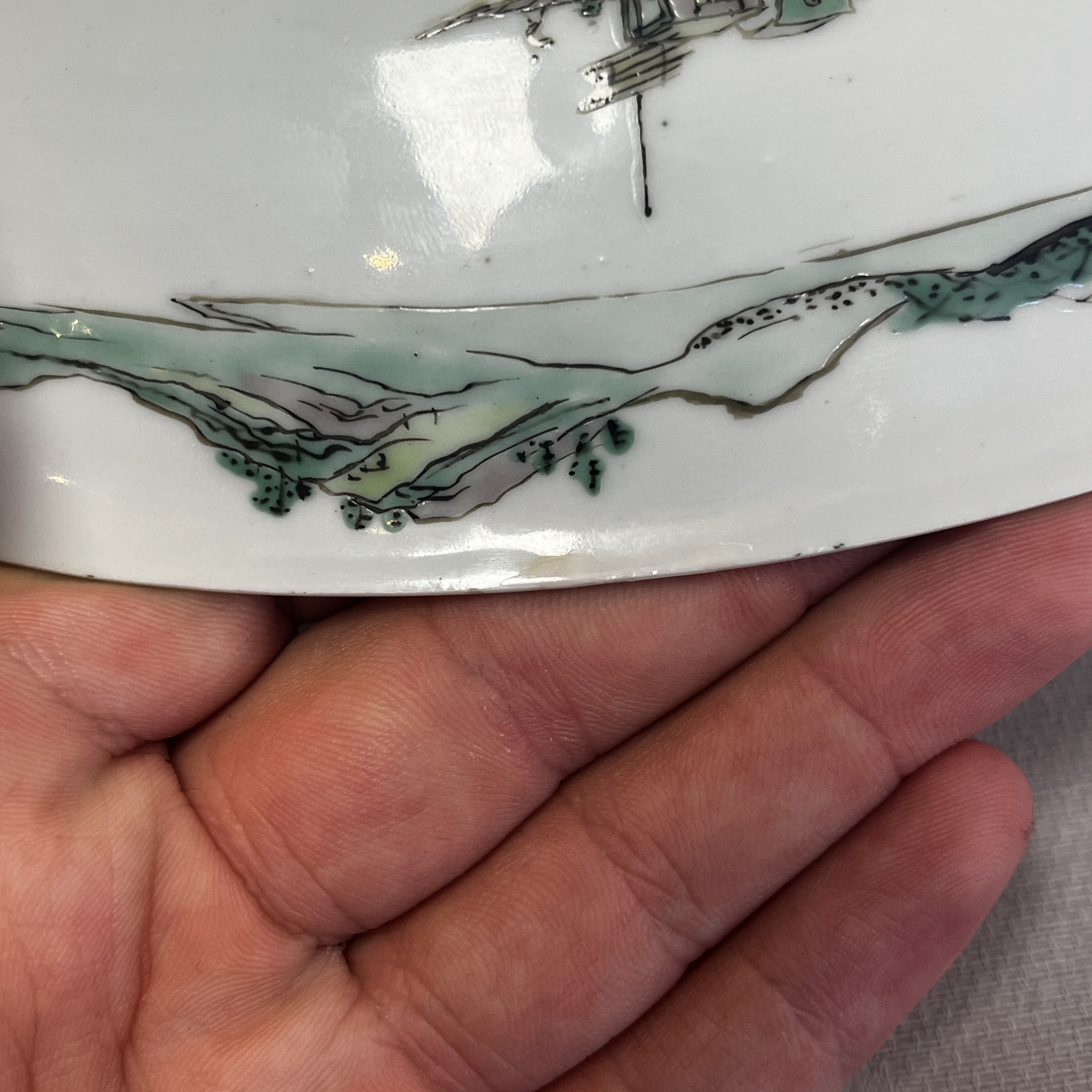 A fine and rare Chinese famille verte 'Kingfisher' dish — photo 19