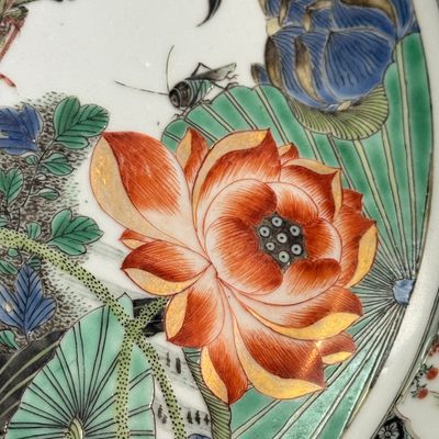 A fine and rare Chinese famille verte 'Kingfisher' dish — photo 9
