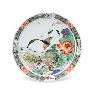 A fine and rare Chinese famille verte 'Kingfisher' dish — photo 1