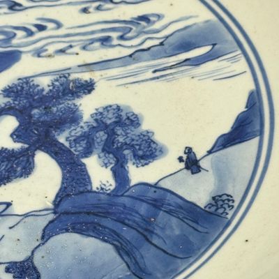 A large Chinese blue and white 'Ba Xian Zhu Shou 八仙祝壽' bowl — photo 8