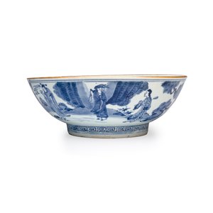 A large Chinese blue and white 'Ba Xian Zhu Shou 八仙祝壽' bowl — photo 2