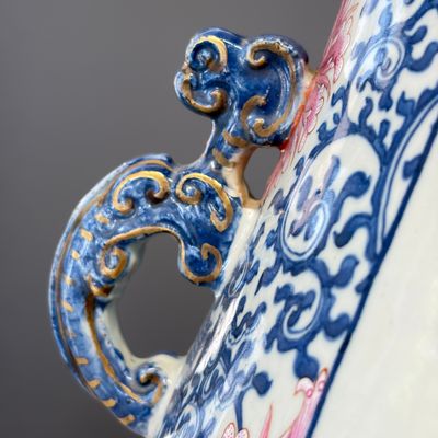A large Chinese famille rose 'Hu' vase with birds and butterflies — photo 3